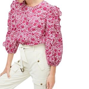 J. Crew Liberty Sambourne Floral Ruffle Too Sz M
